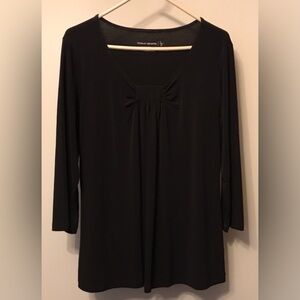 Susan Graver Black 3/4 Sleeve Blouse
